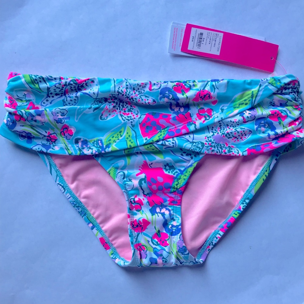Lilly Pulitzer Lagoon Sarong Hipster Bottom Blue Size 2 - Picture 1 of 7